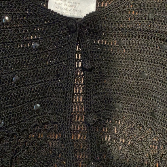 💕NWOT Designer Black crochet cardigan - Picture 4 of 7